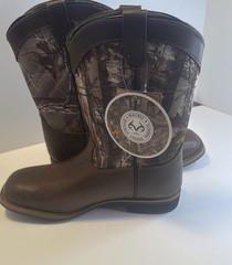 Austin trading Co Youth Waterproof Western Boot Camouflage Brown Sz4