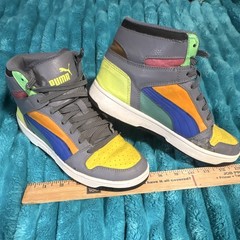 PUMA Rebound LayUp Unisex Kids High Top Lace Up Colorblock Sneakers 6