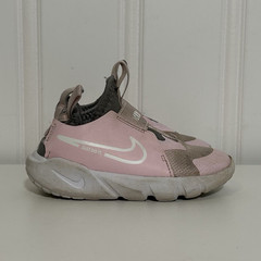 Nike Flex Runner Pink Gray White Mesh Slip On Unisex Kids Sneakers US 7C