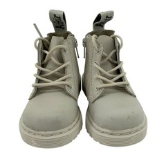 NWOT Dr Martens 1460 Pascal Mono White Toddler Kids Boots Size US 4 Leather Zip