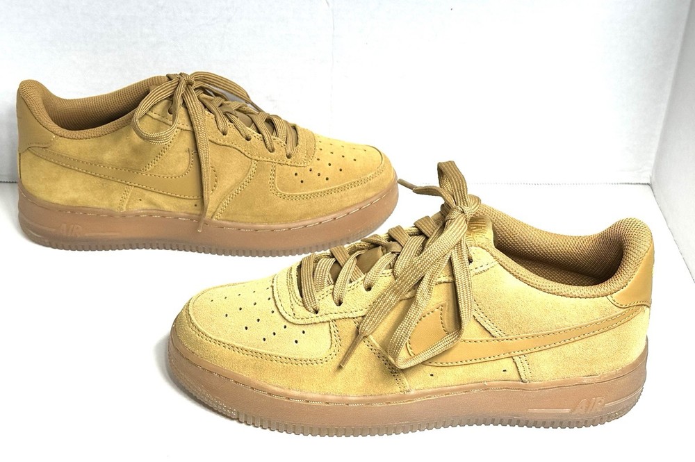 Nike Air Force 1 Low Top Wheat Brown Suede Sneakers Size 7Y US(BQ5485-700) NEW!