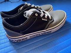 Vans Off the Wall Black Gray White Skate Shoes Sneakers Size 4.5Y
