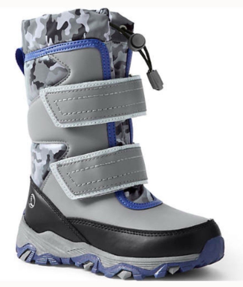 New Lands‘ End Boys Snow Flurry Insulated Winter Snow Boots Size 4 Youth NWT