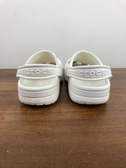 Crocs Classic White Clog Shoes Junior Size 1 Unisex with One Charm Pre Owned