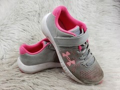 UNDER ARMOUR Gray Pink Easy On Sneakers Size Youth US 2Y EUR 33.5