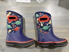 Lone Cone Dinosaur Print Kids Mud Boots Waterproof Toddler Size 6T Navy Blue
