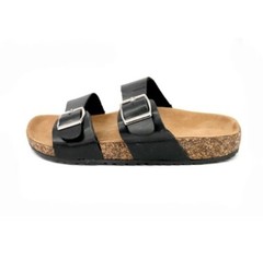 West Loop Kids Sandals Black Sandals Slides Double Buckle Strap Size M 2/3
