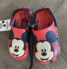 Disney Mickey Mouse Toddlers Red Clogs Slides Back Strap Shoes Unisex Size 9-10