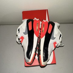 Nike Air Max 90 Prem Mesh (TD) 9C White/Black/Red Low Top Sneakers 724884-100