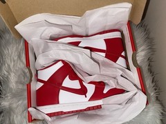 Nike Dunk High (GS) White/University Red – Big Kids Shoes (3.5 Y)