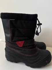 The North Face Pull On Snow Boots Unisex US 4 Black Red Waterproof Insulated