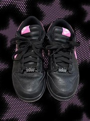 Nike Dunk Low Black/Pink Leather Low Top Sneakers US 5.5