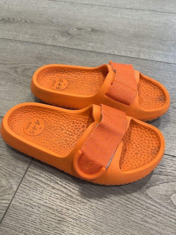 Allbirds Sugar Slider Slide Sandals Orange Eco Friendly Kids Size 3 Summer Swim