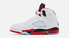 Jordan 5 Retro Fire Red Black Tongue (2025) Kids HQ7980-101 New
