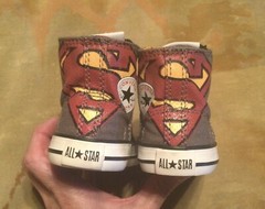 NEW! Converse All Star Boys DC Comic Superman Hi Tops Size 5