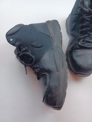 Nike Manoa Black Leather Boots Shoes AJ1280-001 US Size 5.5Y