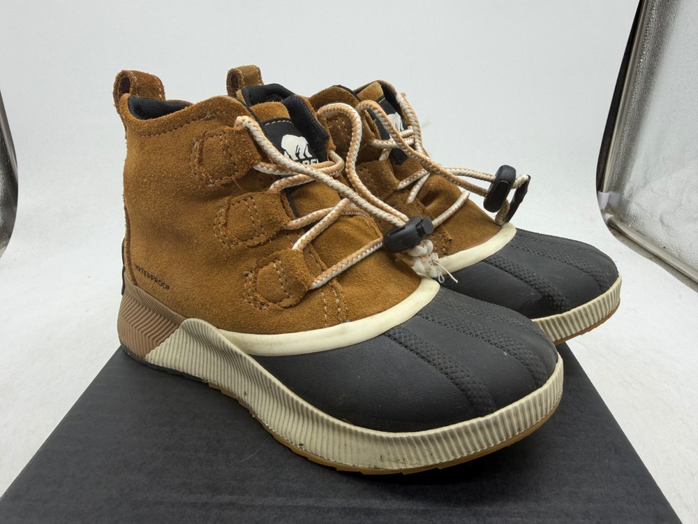 Sorel Out ‚N About III Classic Snow Boots Kids Camel Brown Suede Waterproof – 2