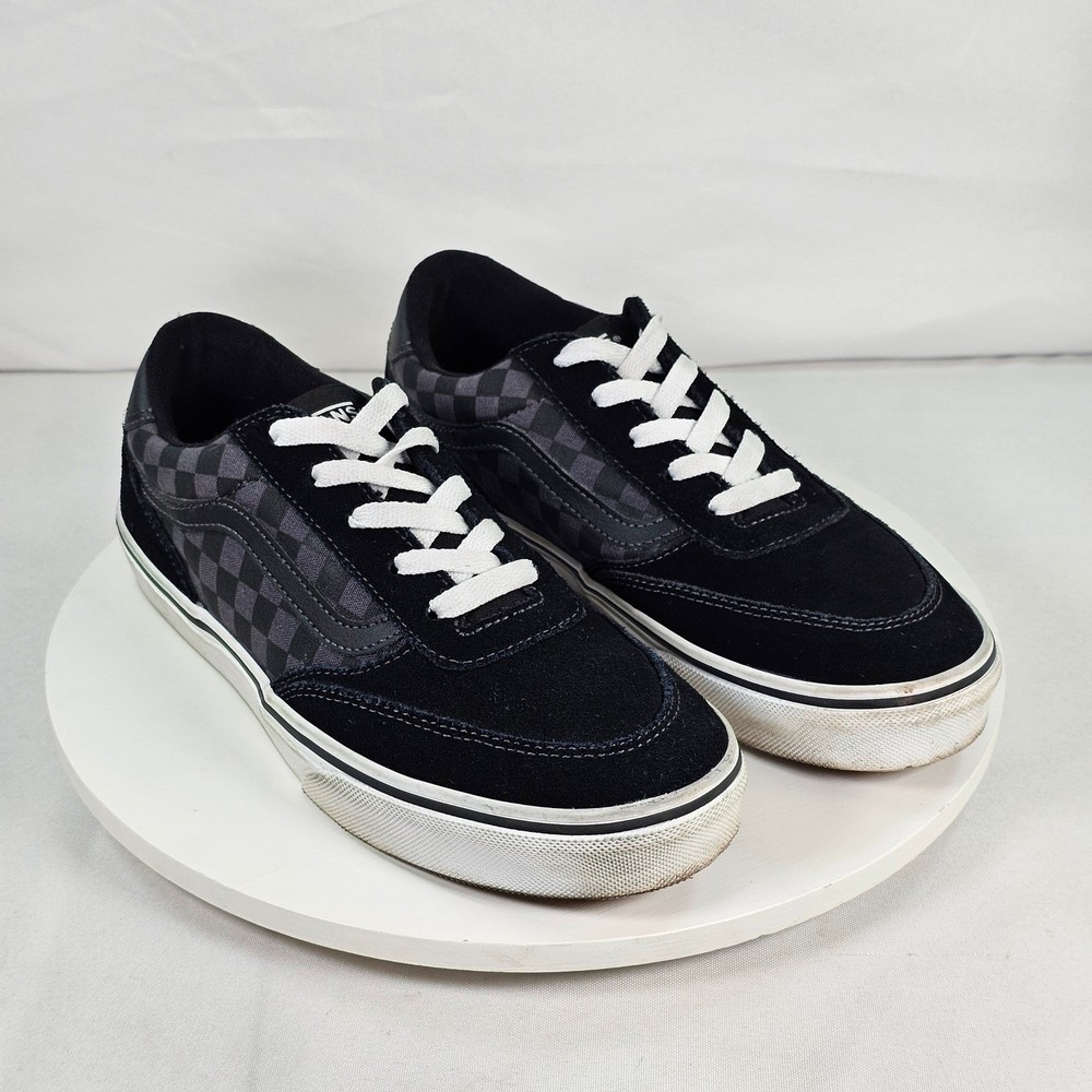 Vans Ward Low Top Checkerboard Black Grey Suede Skate Shoes US Youth 6.0
