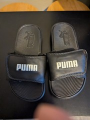 PUMA Cool Cat 2.0 slides, featuring a synthetic leather kids size 2 used