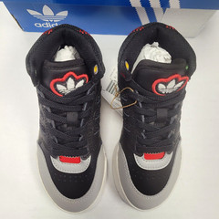 Adidas Drop Step Children’s US 11.5K Sneakers GX6517 Black Grey Red NEW with Box