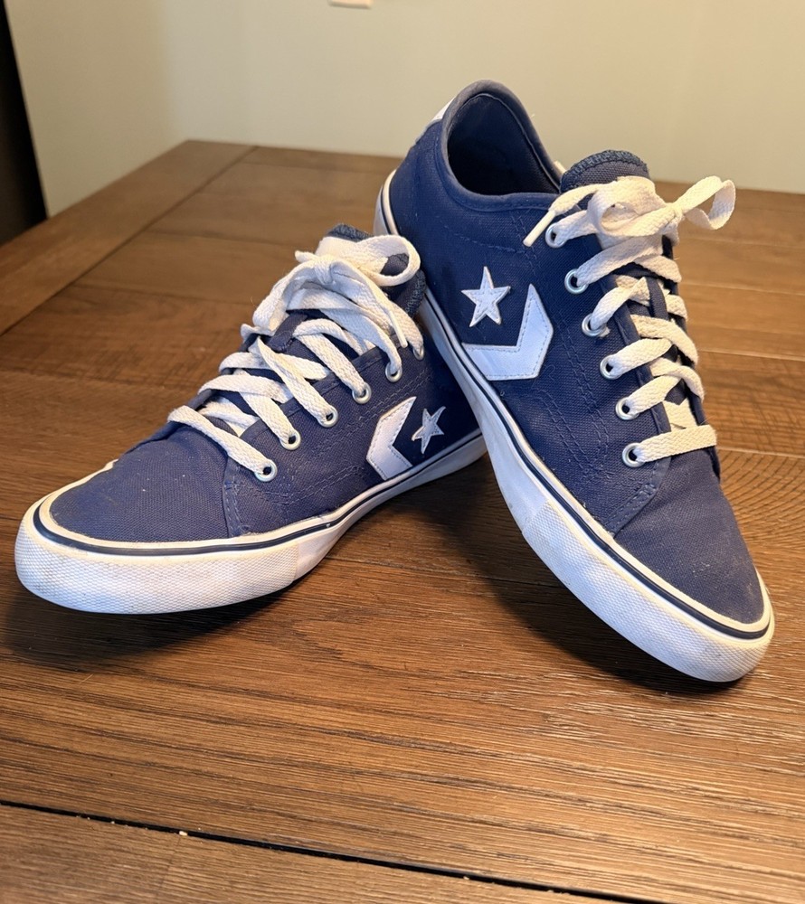 Converse El Distrito Star Chevron Blue Low Top Canvas Kids Sneakers Shoes Size 5