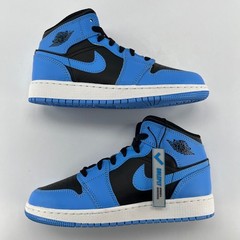 Jordan 1 Mid University Blue Black White DQ8423-401 Kids Size 4.5Y GS Sneaker