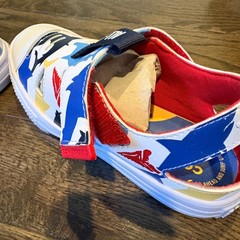 Converse All Star Superplay Shark Print Sandals Kids Size 1 White Red Blue