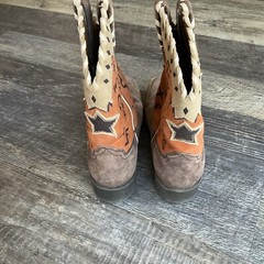 Ariat Pete Kids Western Boots Size 2 Wide Square Toe Orange Tan Leather 10015393