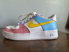 Nike Air Force 1 Custom Painted Pastel 6y 8w White Colored Pink Purple Blue