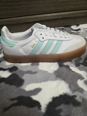 Adidas Sambae J ‚Cloud White Mint‘ / JQ1314 / Youth Size 5- Fits Women’s Size 6