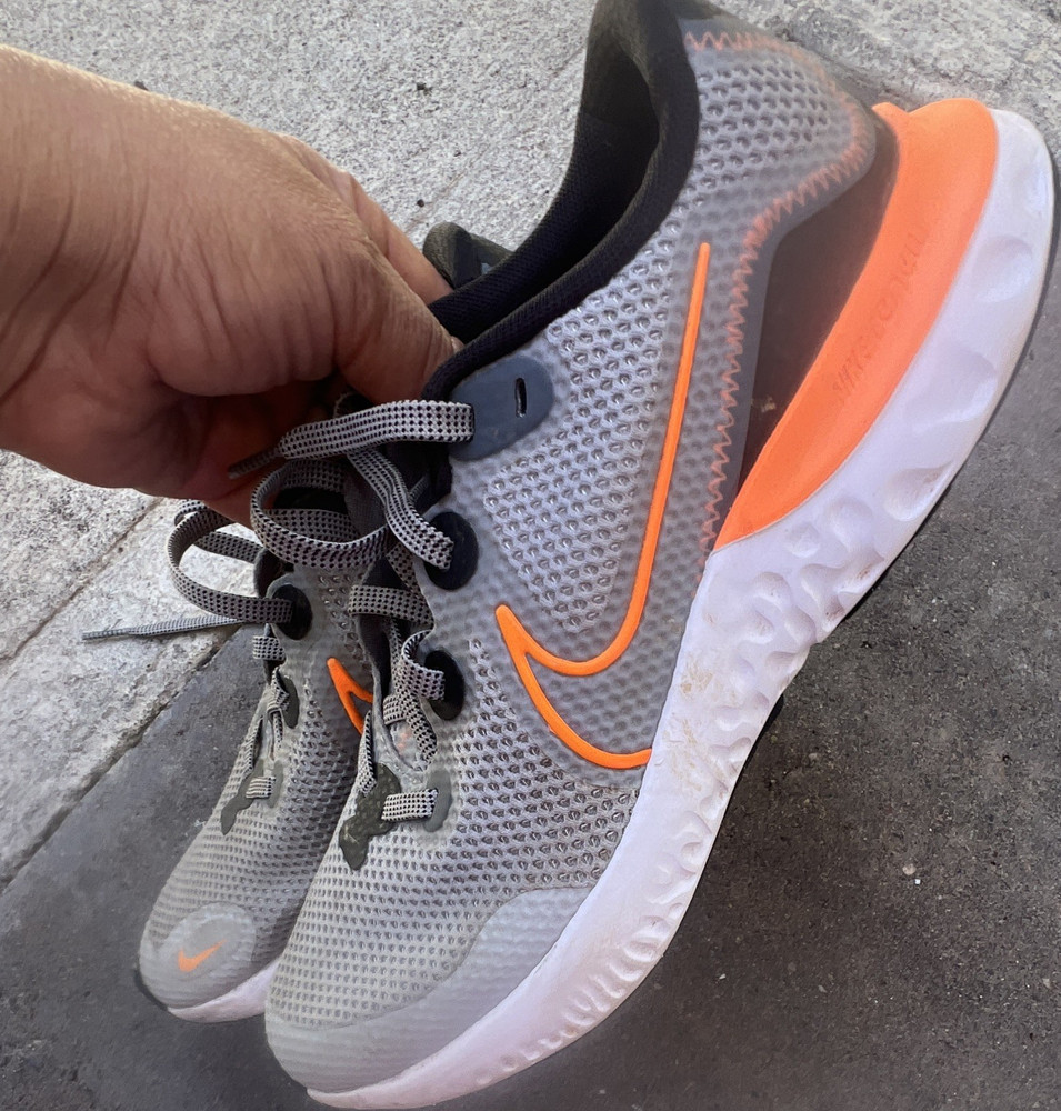 Nike Renew GS Gray/Orange Mesh Athletic Sneaker US 6Y EU 38.5 CT1430-070
