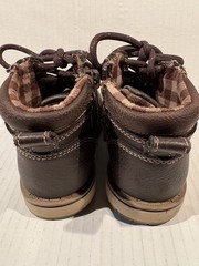 Boots Size 6M Coffee Brown Easy Side Zip Front Lace Up Plaid 09393 Eddie Bauer