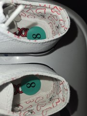 Peanuts® Snoopy White Canvas/Hearts Lace-Up Sneakers Toddler Size 8 NIB