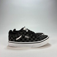 Vans Seldan Black Grey Checkerboard Retro Low Top Skate Shoes 500714 Kids Sz 13