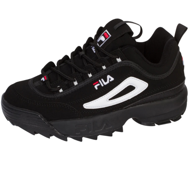 FILA DISRUPTOR II FW04544-014 BLACK/WHITE/VRED BIG KIDS SNEAKER CASUAL SHOE