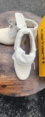 Timberland Kids Leather Fold-Down Ankle Boots Beige Lace-Up US 7 EU 40