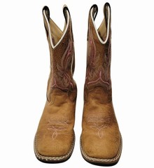 Shyanne Girls Madison Faux Size 12D Brown Pink Stitching Square Toe Kids