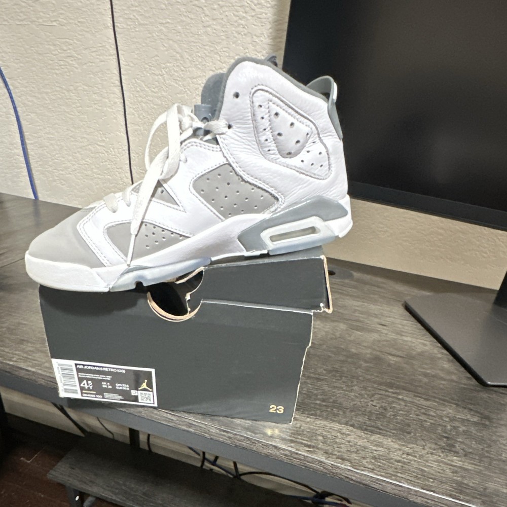 Jordan Air Jordan 6 Retro (GS) White/Gray 4.5Y High Top 384665-100