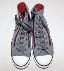 Converse CTAS Shoes Youth Junior 6 Double Zip High Top Gray Maroon