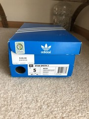 Adidas Stan Smith J Grey Suede Mens Size 5/Wmns 6.5 BA7352