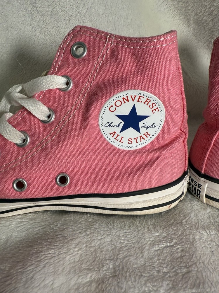 Converse Chuck Taylor All Star Pink/White High Top Canvas Lace Up US 2
