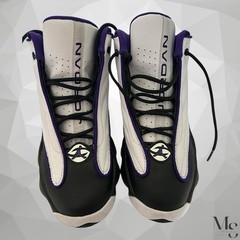 Jordan Pro Strong Electro White Black Electro Purple Size 6Y EX COND WITH BOX