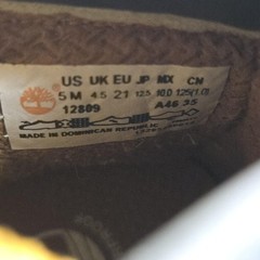 Timberland Boots Kids Size 5 Brown Nubuck Waterproof Lace Up Combat Winter 12809