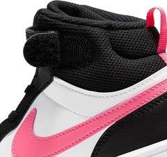 Size 8C – Nike Court Borough Mid Youth Black Pink CD7783-005 NEW With Box