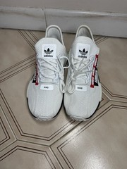 Adidas NMD R1 V2 Overbranded White Black Red H02539 Youth 4.5