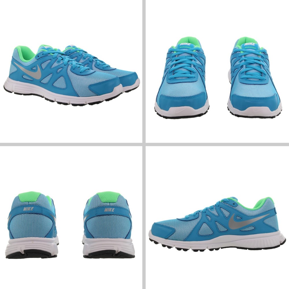 Nike Girls REVOLUTION 2 (GS) Blue Lagoon – Silver Running Shoes Size 6Y NIB