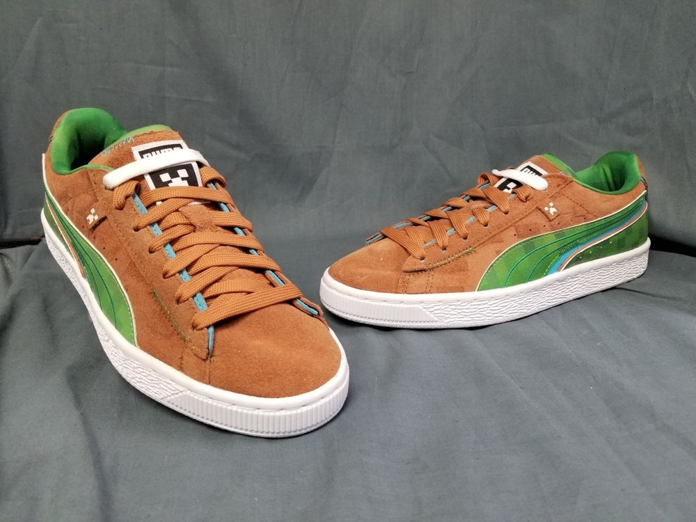 Puma Suede Minecraft (GS) Brown Green Size 6.5 NEW NO BOX