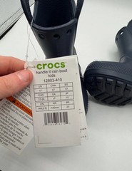 Crocs Kids Handle It Rain Boot Navy Blue Waterproof Pull On 12803-410 Size C7