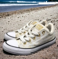 Converse Classic Chuck T Low White All Stars Junior Size 13 Fast Shipping