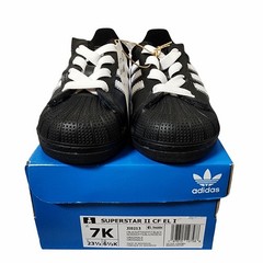 2025 Kid’s adidas Superstar II CF EL Core Black White Shoes JI0213 Unisex 7K 10K